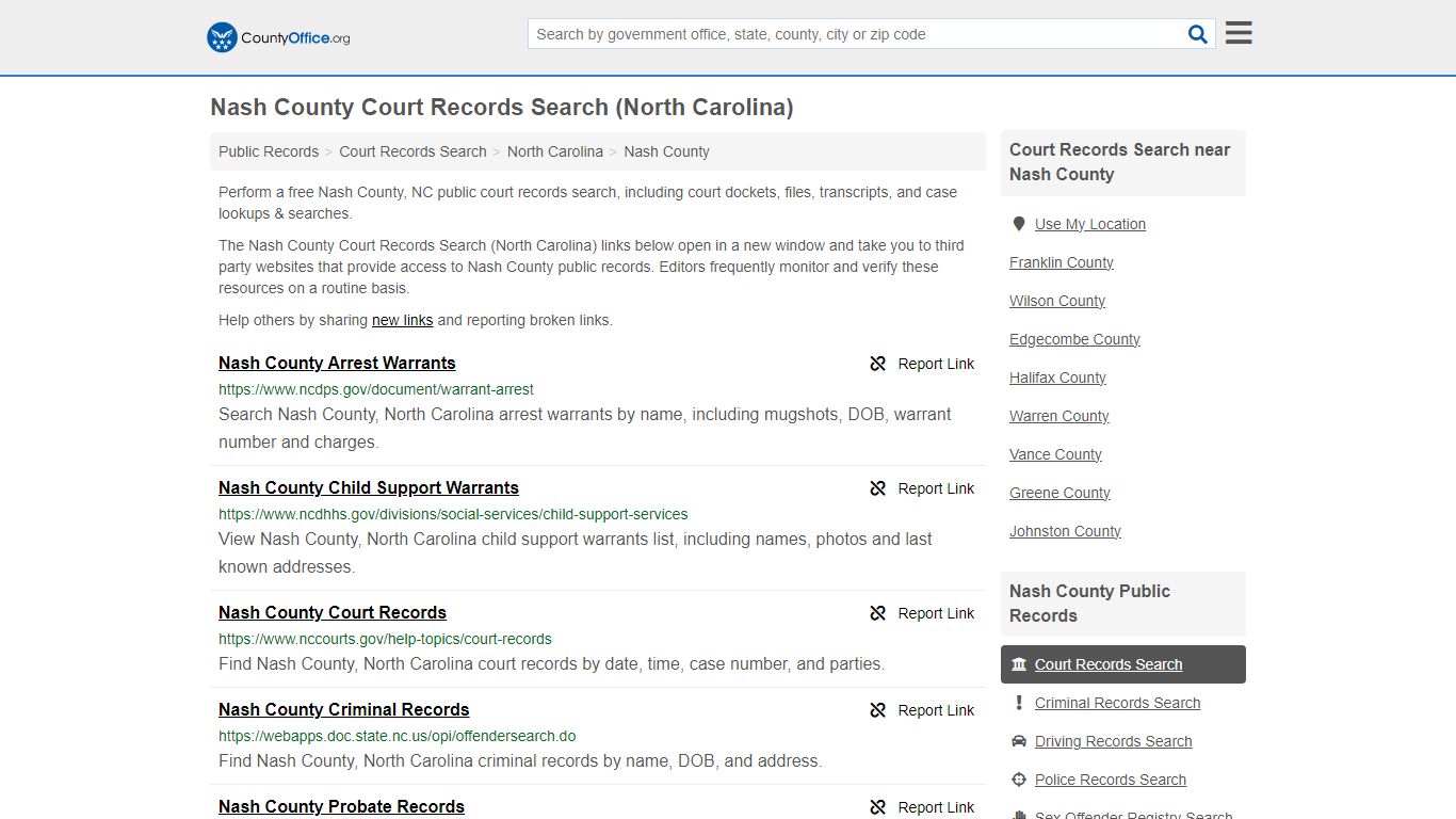 Court Records Search - Nash County, NC (Adoptions, Criminal, Child ...